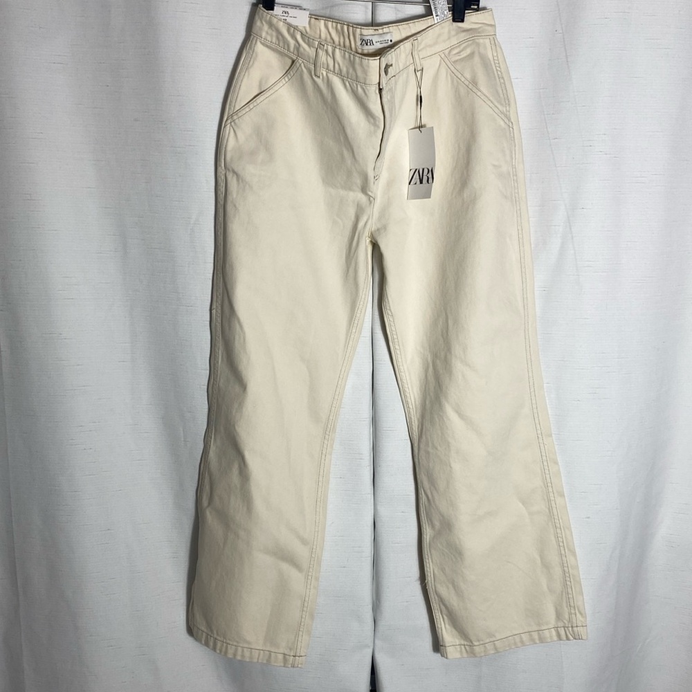 Zara Slim Fit/Flared Leg/High Waist Denim Size 42 USA 10 - Picture 3 of 12